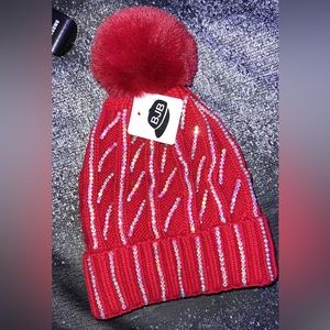 Bling fleece lined winter hat